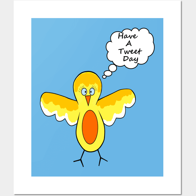 Funny Yellow Bird Quote Wall Art by SartorisArt1